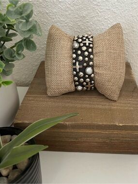 Chimney Butte- Black and Silver Studded Decorative Bracelet